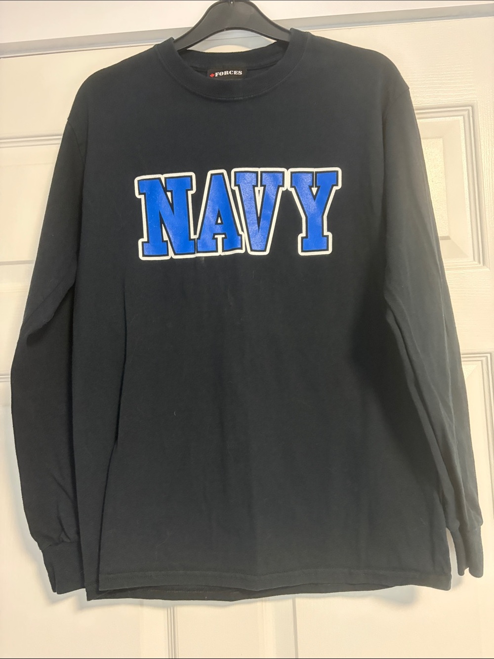 Canada Forces Long-Sleeve Crewneck Shirt - Navy with Blue Lettering